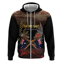 Australia - New Zealand ANZAC Zip Hoodie Gallipoli ANZAC Cove Landing LT7 Zip Hoodie Black - Polynesian Pride