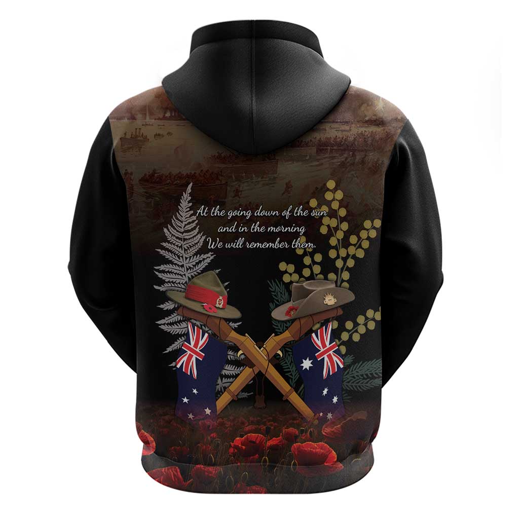 Australia - New Zealand ANZAC Zip Hoodie Gallipoli ANZAC Cove Landing LT7 - Polynesian Pride