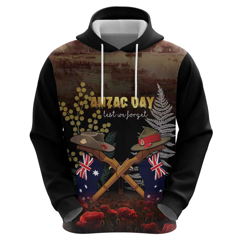 Australia - New Zealand ANZAC Zip Hoodie Gallipoli ANZAC Cove Landing LT7 - Polynesian Pride