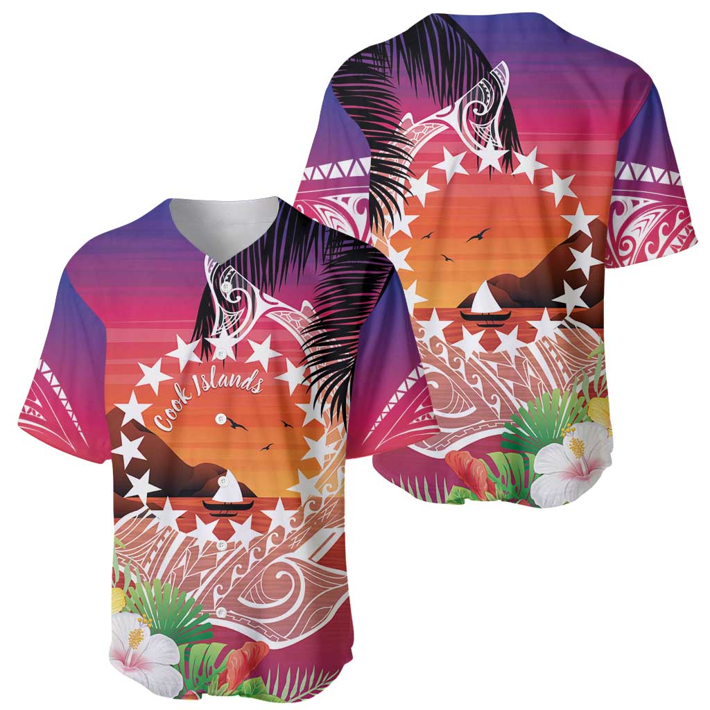 Kia Orana Cook Islands Baseball Jersey Sunset Dream LT7 - Polynesian Pride