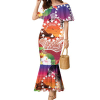 Kia Orana Cook Islands Family Matching Mermaid Dress and Hawaiian Shirt Sunset Dream LT7 Mom's Dress Art - Polynesian Pride