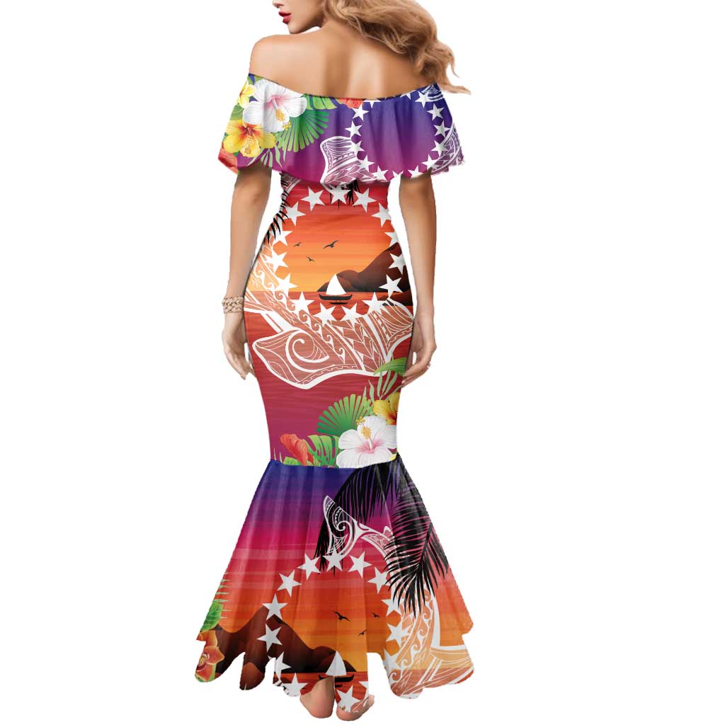 Kia Orana Cook Islands Family Matching Mermaid Dress and Hawaiian Shirt Sunset Dream LT7 - Polynesian Pride