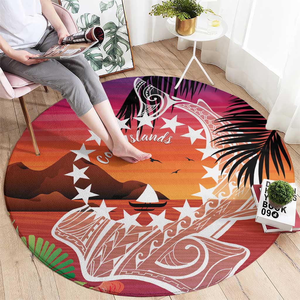 Kia Orana Cook Islands Round Carpet Sunset Dream LT7 - Polynesian Pride