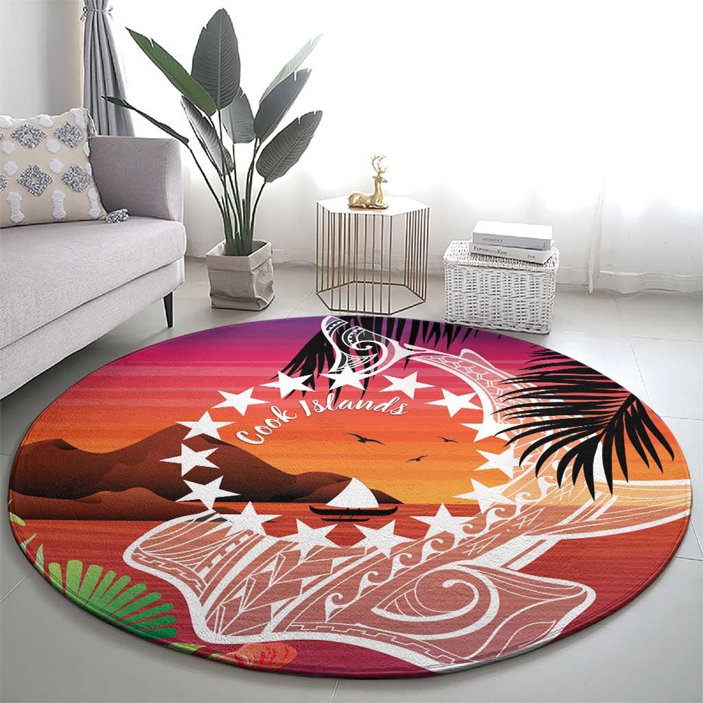 Kia Orana Cook Islands Round Carpet Sunset Dream LT7 - Polynesian Pride