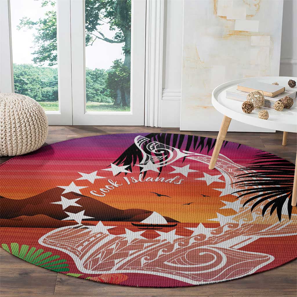 Kia Orana Cook Islands Round Carpet Sunset Dream LT7 - Polynesian Pride