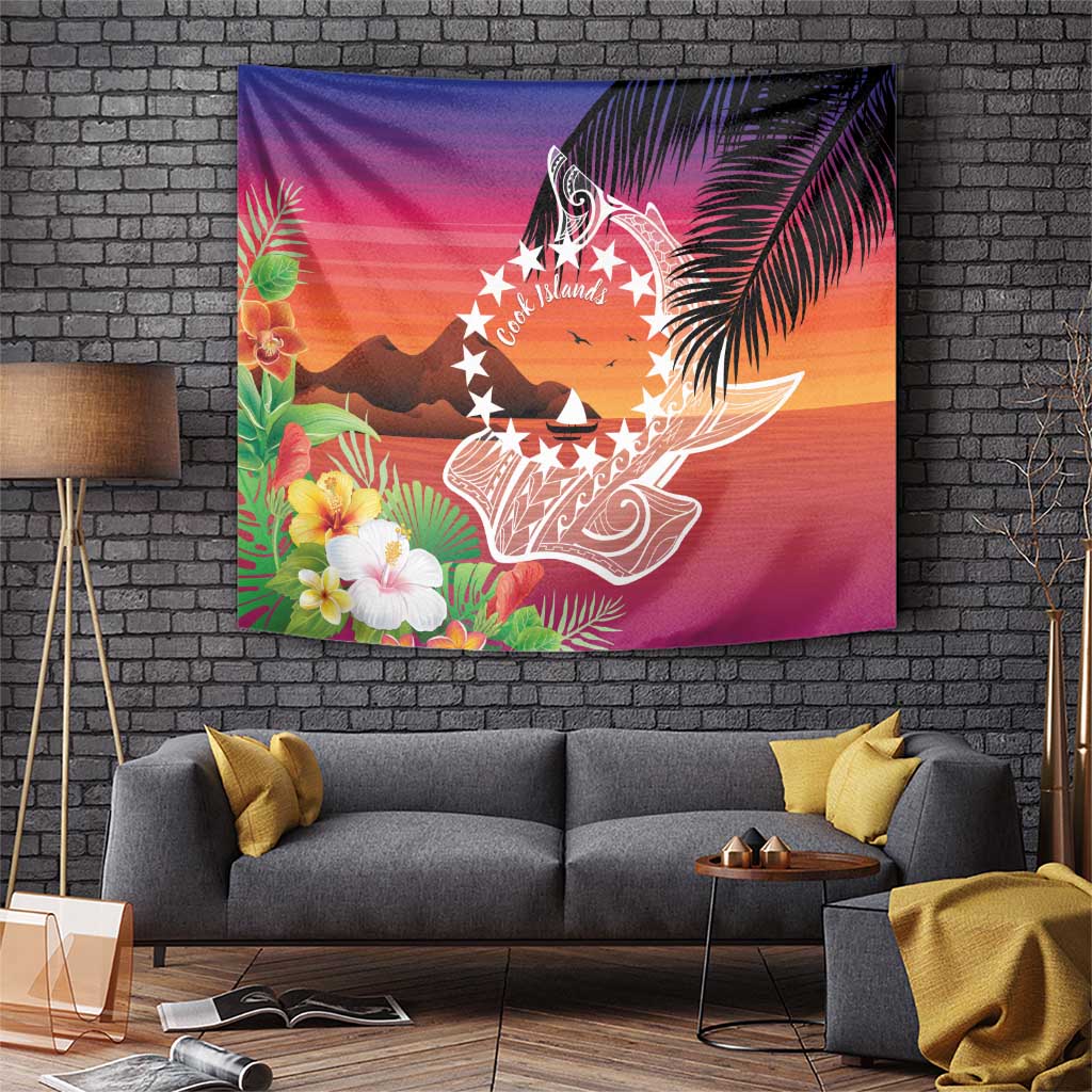 Kia Orana Cook Islands Tapestry Sunset Dream