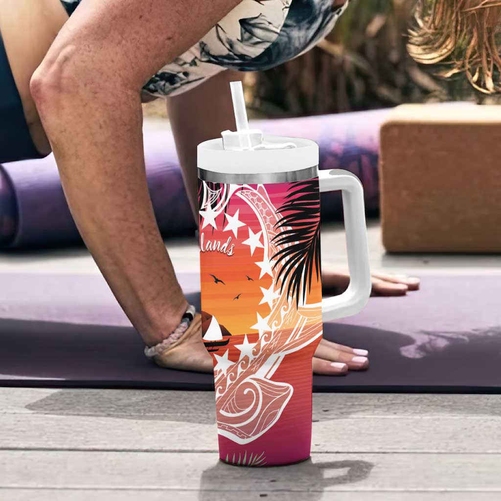 Kia Orana Cook Islands Tumbler With Handle Sunset Dream