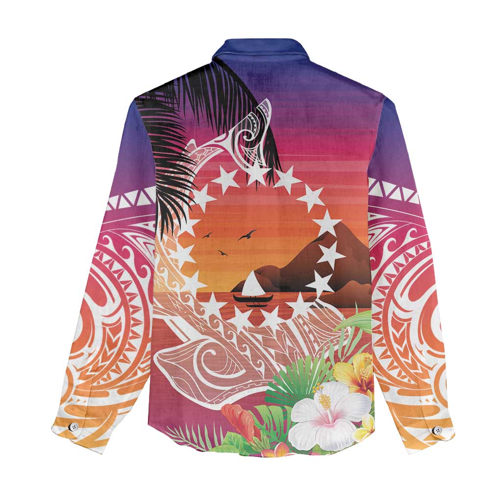 Kia Orana Cook Islands Women Casual Shirt Sunset Dream LT7 - Polynesian Pride