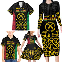 Vanuatu Indipendens Dei Family Matching Long Sleeve Bodycon Dress and Hawaiian Shirt Tribal Sand Drawing LT7 - Polynesian Pride