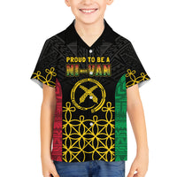 Vanuatu Indipendens Dei Family Matching Long Sleeve Bodycon Dress and Hawaiian Shirt Tribal Sand Drawing LT7 Son's Shirt Colorful - Polynesian Pride