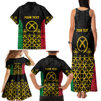 Vanuatu Indipendens Dei Family Matching Tank Maxi Dress and Hawaiian Shirt Tribal Sand Drawing