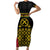 Vanuatu Indipendens Dei Short Sleeve Bodycon Dress Tribal Sand Drawing