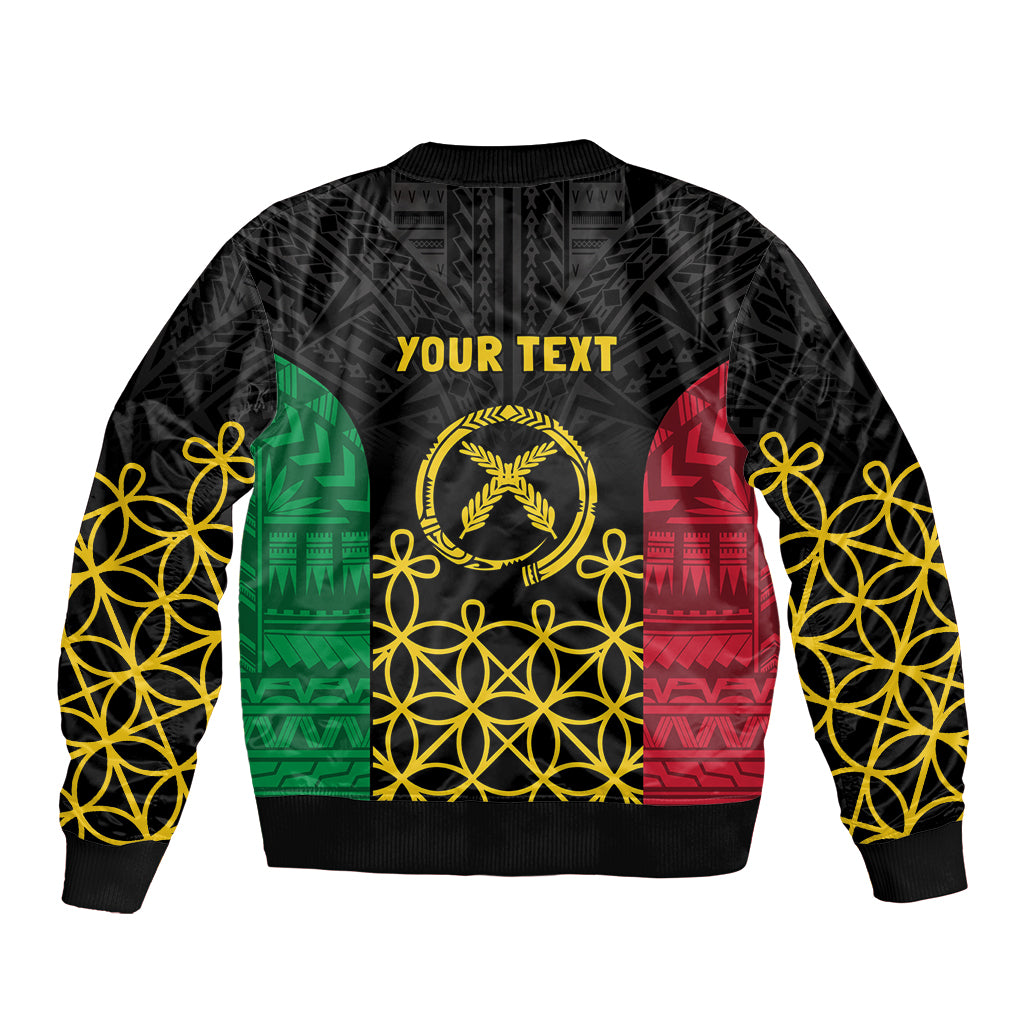 Vanuatu Indipendens Dei Sleeve Zip Bomber Jacket Tribal Sand Drawing