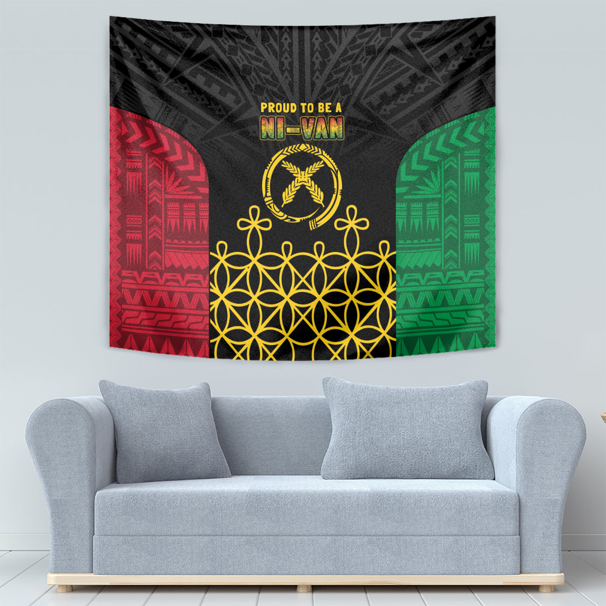 Vanuatu Indipendens Dei Tapestry Tribal Sand Drawing