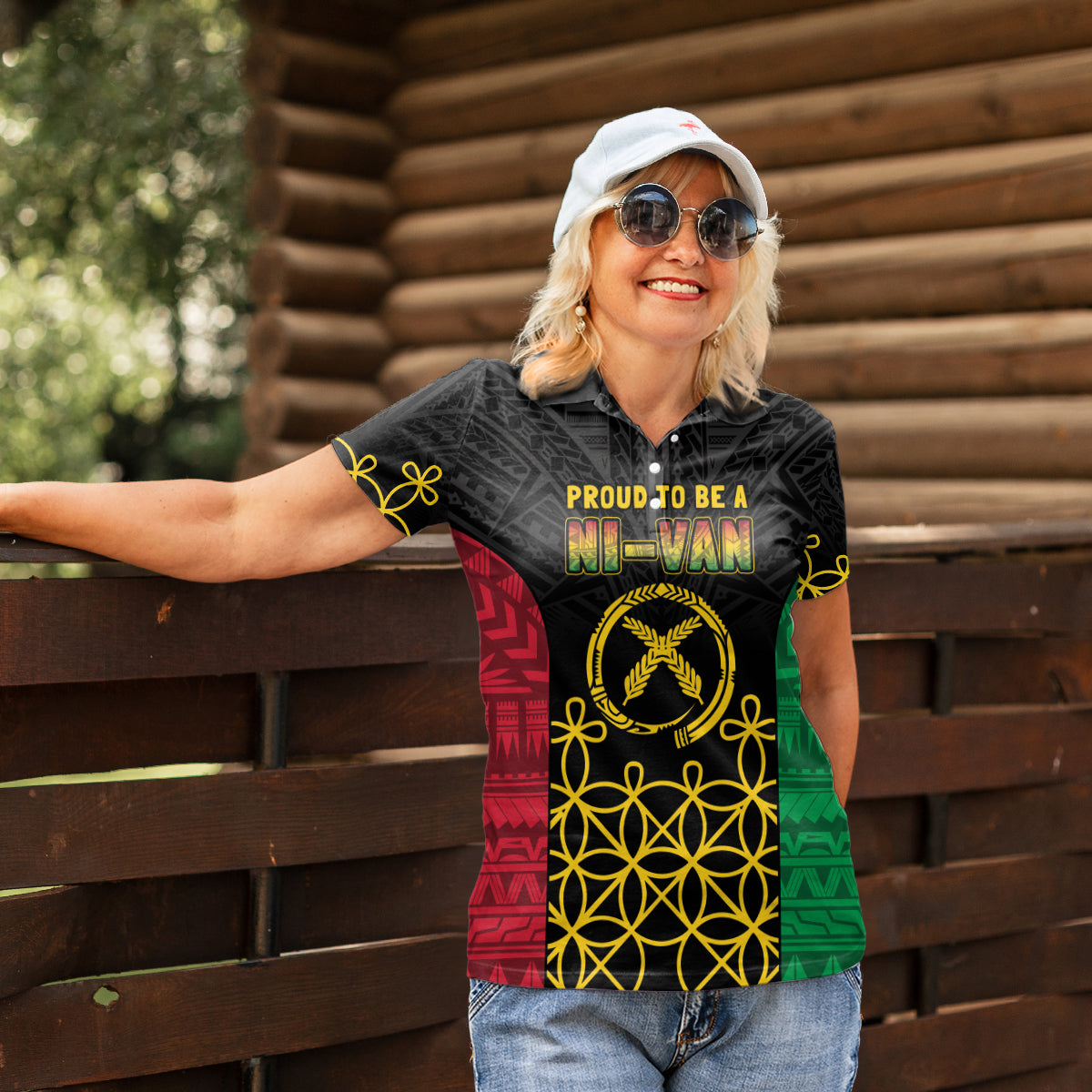 Vanuatu Indipendens Dei Women Polo Shirt Tribal Sand Drawing