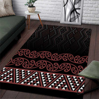 Maori Taniko Patterns Area Rug Brown Niho Taniwha Mix Paatiki Motifs