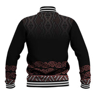 Maori Taniko Patterns Baseball Jacket Brown Niho Taniwha Mix Paatiki Motifs
