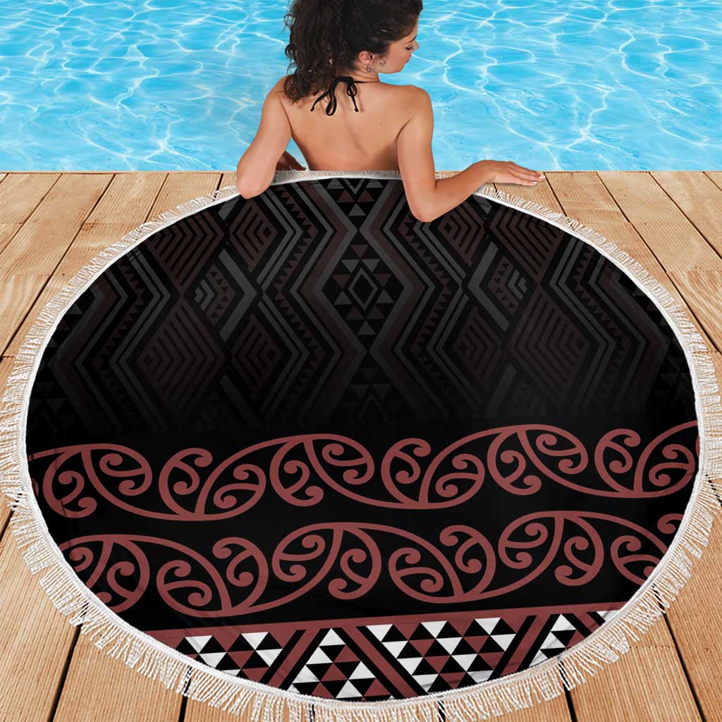 Maori Taniko Patterns Beach Blanket Brown Niho Taniwha Mix Paatiki Motifs