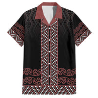 Maori Taniko Patterns Family Matching Long Sleeve Bodycon Dress and Hawaiian Shirt Brown Niho Taniwha Mix Paatiki Motifs LT7 Dad's Shirt - Short Sleeve Brown - Polynesian Pride