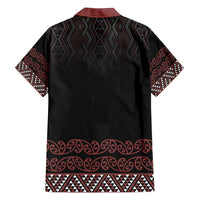 Maori Taniko Patterns Family Matching Off The Shoulder Long Sleeve Dress and Hawaiian Shirt Brown Niho Taniwha Mix Paatiki Motifs LT7 - Polynesian Pride