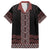 Maori Taniko Patterns Family Matching Off Shoulder Short Dress and Hawaiian Shirt Brown Niho Taniwha Mix Paatiki Motifs