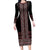 Maori Taniko Patterns Long Sleeve Bodycon Dress Brown Niho Taniwha Mix Paatiki Motifs