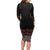 Maori Taniko Patterns Long Sleeve Bodycon Dress Brown Niho Taniwha Mix Paatiki Motifs
