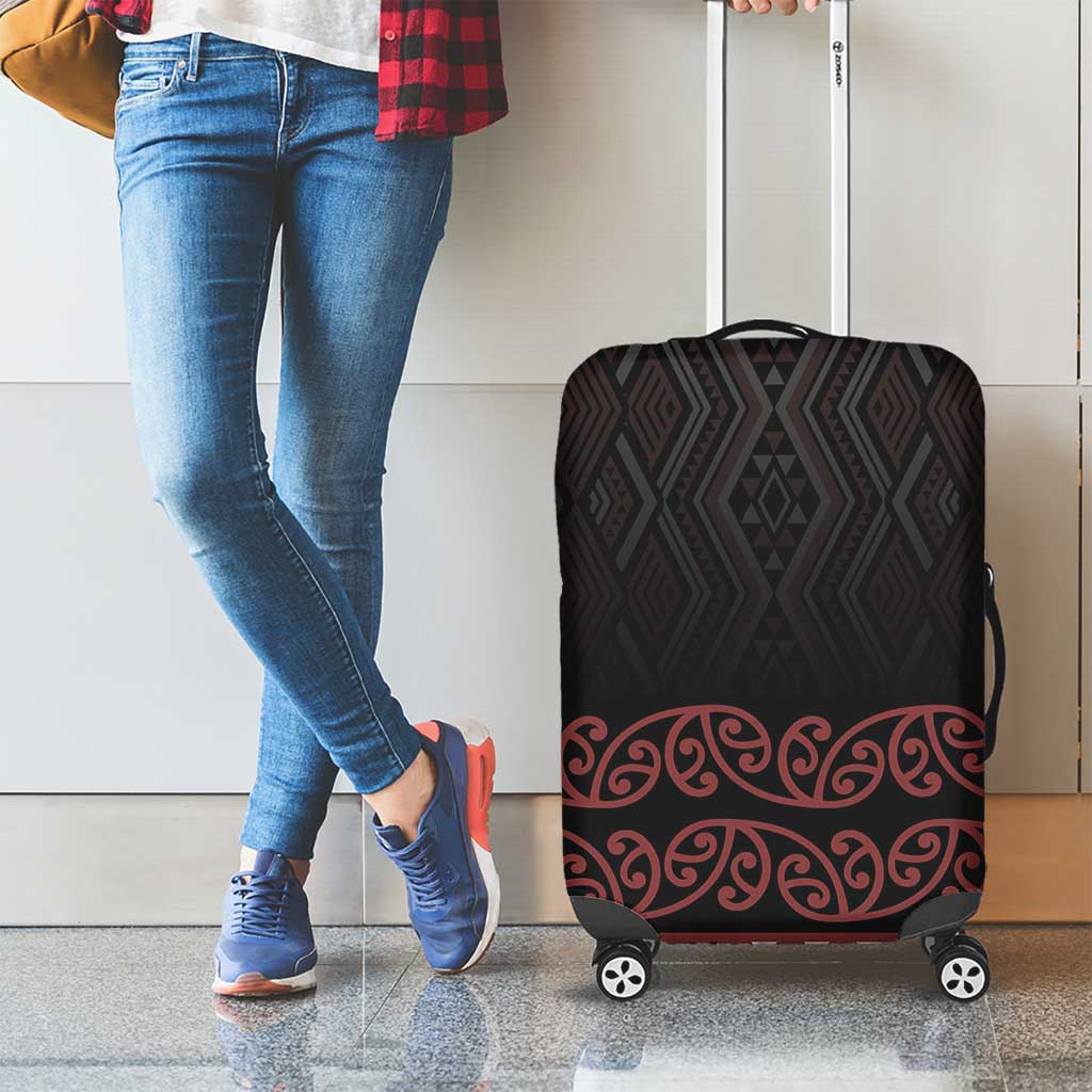 Maori Taniko Patterns Luggage Cover Brown Niho Taniwha Mix Paatiki Motifs LT7 - Polynesian Pride