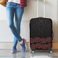 Maori Taniko Patterns Luggage Cover Brown Niho Taniwha Mix Paatiki Motifs LT7 - Polynesian Pride