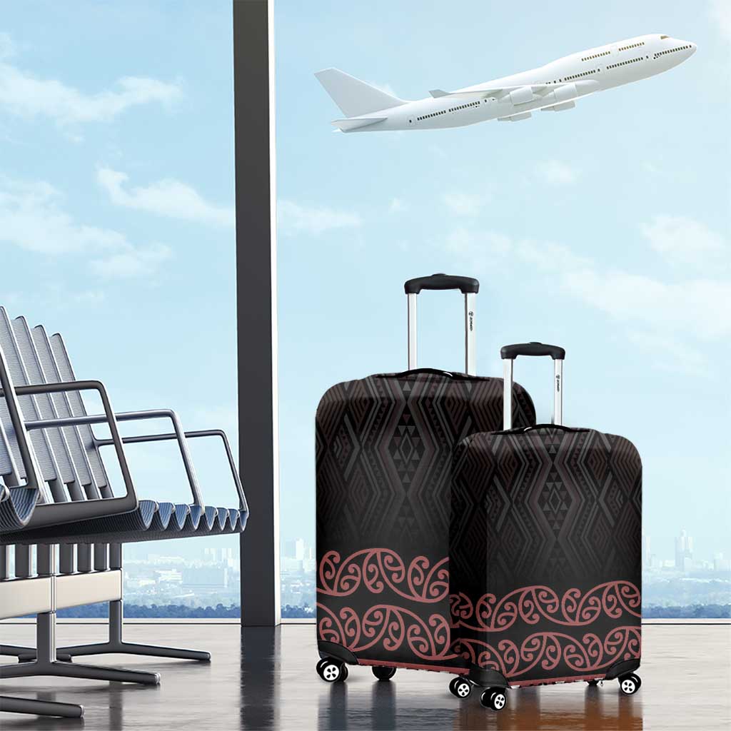 Maori Taniko Patterns Luggage Cover Brown Niho Taniwha Mix Paatiki Motifs LT7 - Polynesian Pride