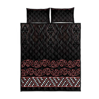 Maori Taniko Patterns Quilt Bed Set Brown Niho Taniwha Mix Paatiki Motifs