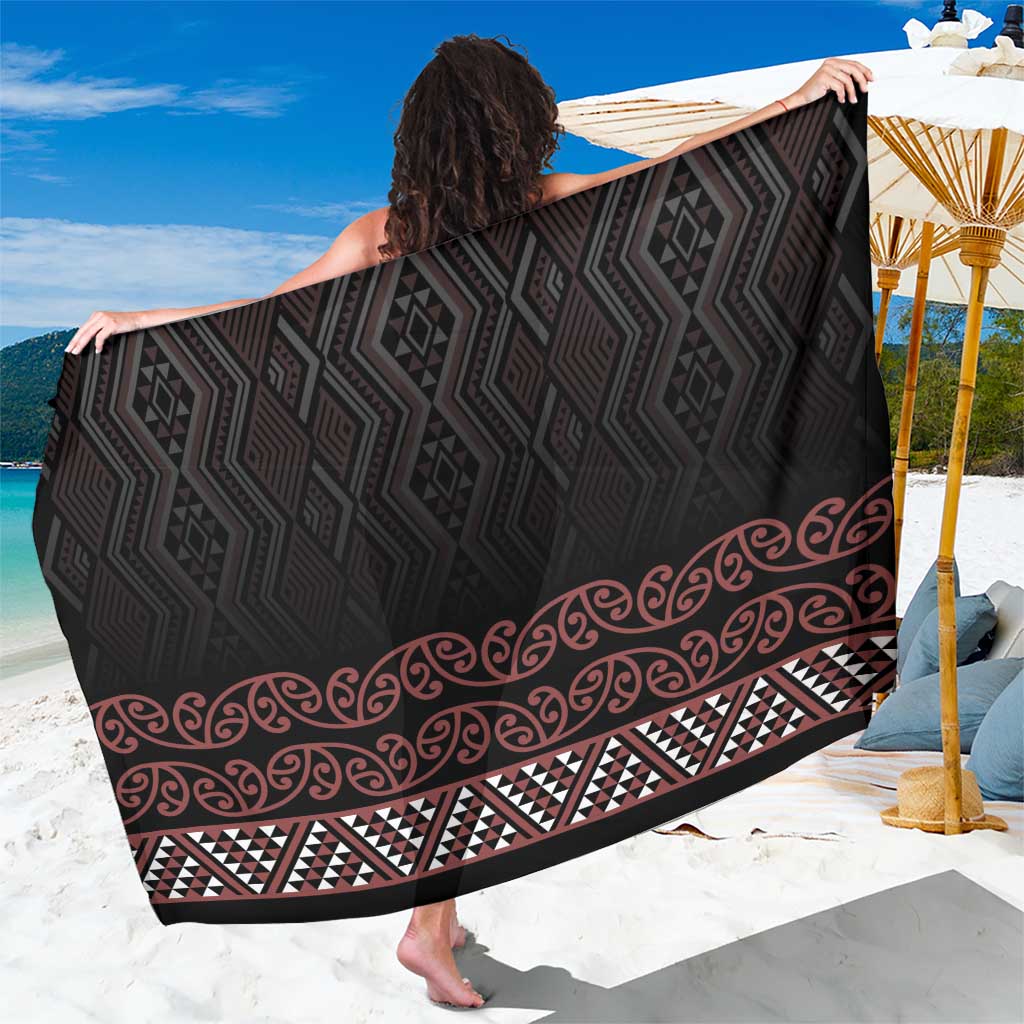 Maori Taniko Patterns Sarong Brown Niho Taniwha Mix Paatiki Motifs