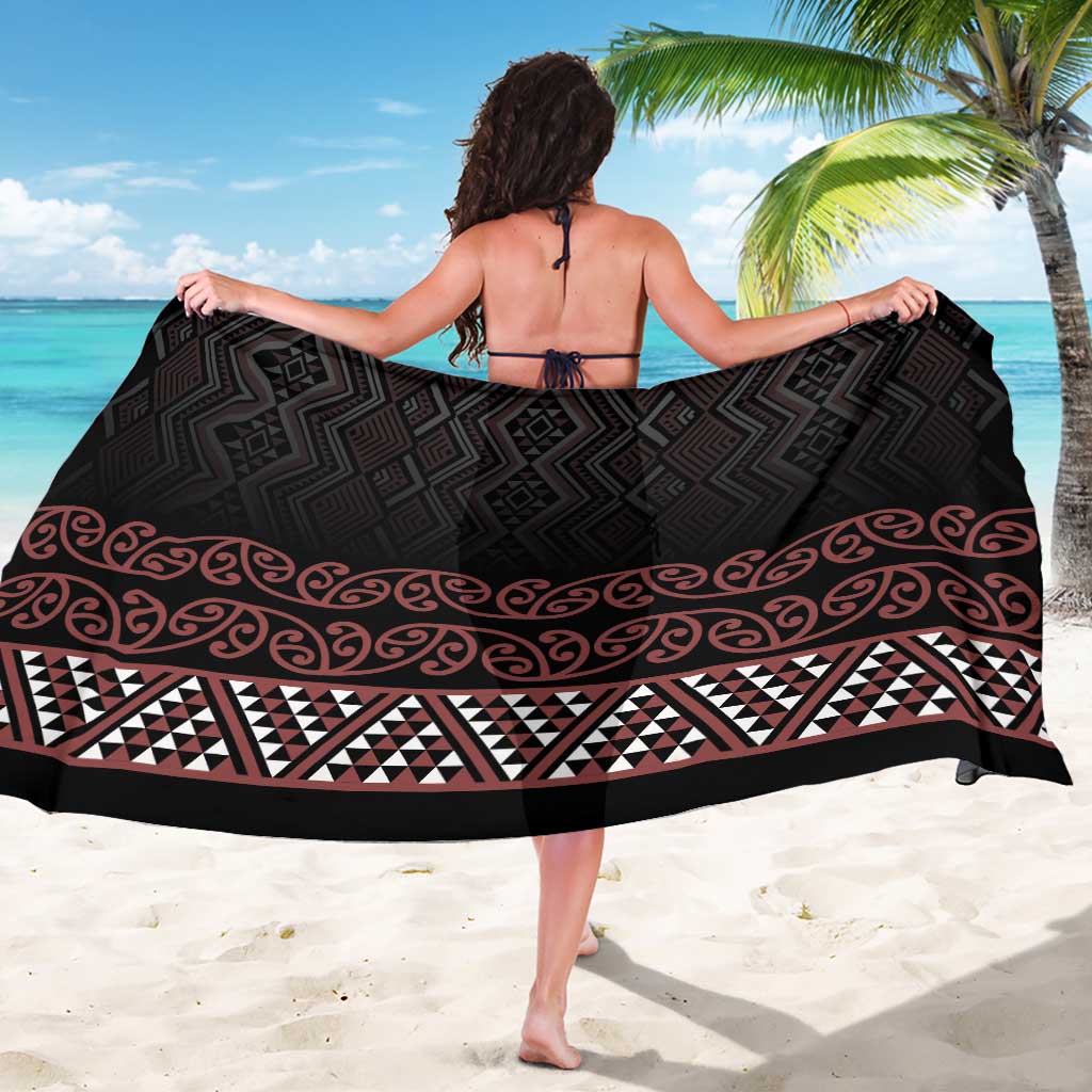 Maori Taniko Patterns Sarong Brown Niho Taniwha Mix Paatiki Motifs