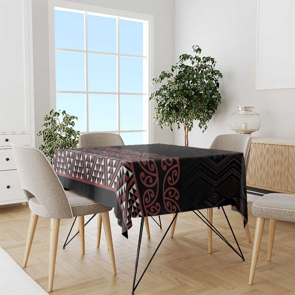 Maori Taniko Patterns Tablecloth Brown Niho Taniwha Mix Paatiki Motifs