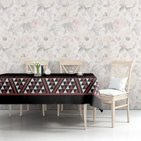 Maori Taniko Patterns Tablecloth Brown Niho Taniwha Mix Paatiki Motifs
