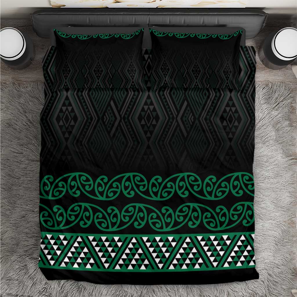 Maori Taniko Patterns Bedding Set Pounamu Niho Taniwha Mix Paatiki Motifs