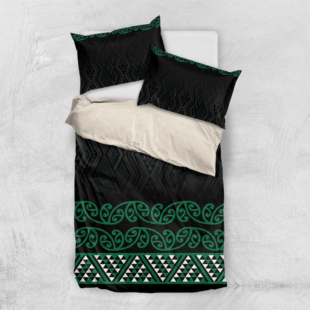 Maori Taniko Patterns Bedding Set Pounamu Niho Taniwha Mix Paatiki Motifs