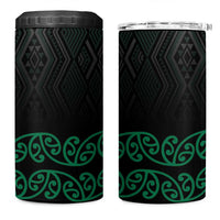 Maori Taniko Patterns 4 in 1 Can Cooler Tumbler Pounamu Niho Taniwha Mix Paatiki Motifs