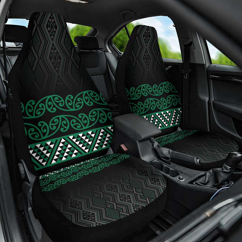 Maori Taniko Patterns Car Seat Cover Pounamu Niho Taniwha Mix Paatiki Motifs