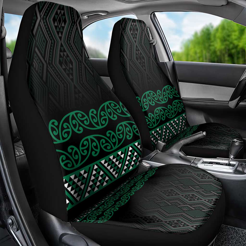 Maori Taniko Patterns Car Seat Cover Pounamu Niho Taniwha Mix Paatiki Motifs
