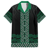 Maori Taniko Patterns Family Matching Off Shoulder Maxi Dress and Hawaiian Shirt Pounamu Niho Taniwha Mix Paatiki Motifs