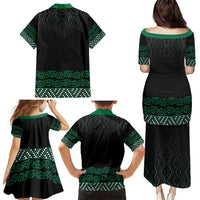 Maori Taniko Patterns Family Matching Puletasi and Hawaiian Shirt Pounamu Niho Taniwha Mix Paatiki Motifs LT7 - Polynesian Pride