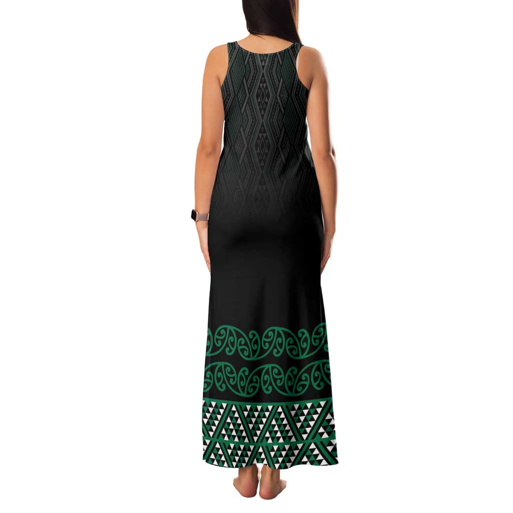 Maori Taniko Patterns Family Matching Tank Maxi Dress and Hawaiian Shirt Pounamu Niho Taniwha Mix Paatiki Motifs