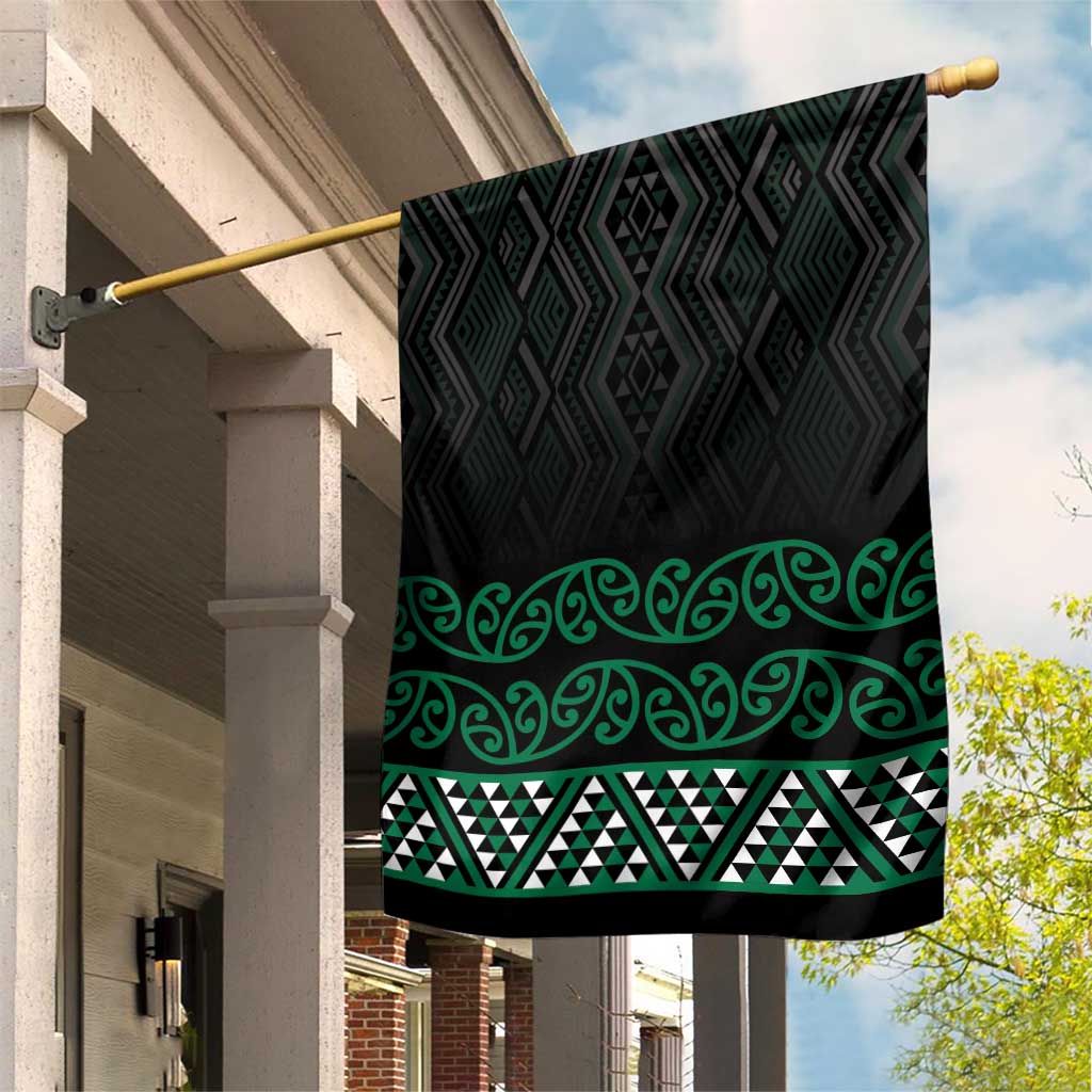 Maori Taniko Patterns Garden Flag Pounamu Niho Taniwha Mix Paatiki Motifs