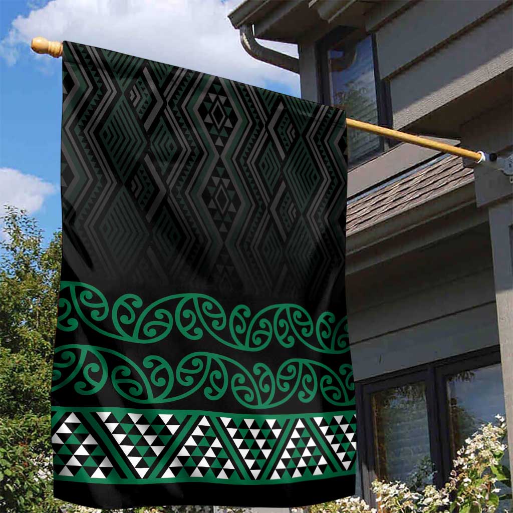 Maori Taniko Patterns Garden Flag Pounamu Niho Taniwha Mix Paatiki Motifs