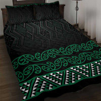 Maori Taniko Patterns Quilt Bed Set Pounamu Niho Taniwha Mix Paatiki Motifs