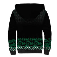Maori Taniko Patterns Sherpa Hoodie Pounamu Niho Taniwha Mix Paatiki Motifs
