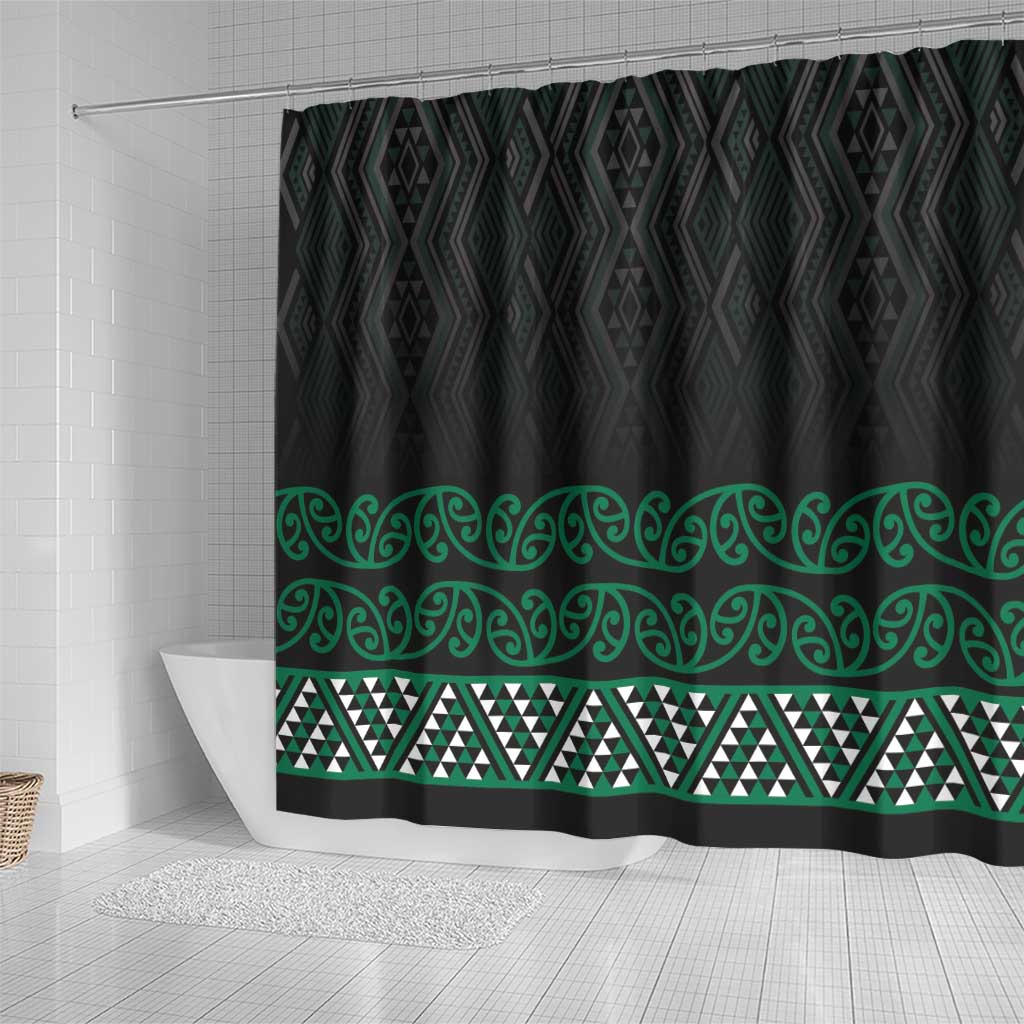 Maori Taniko Patterns Shower Curtain Pounamu Niho Taniwha Mix Paatiki Motifs