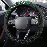 Maori Taniko Patterns Steering Wheel Cover Pounamu Niho Taniwha Mix Paatiki Motifs