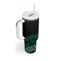 Maori Taniko Patterns Tumbler With Handle Pounamu Niho Taniwha Mix Paatiki Motifs
